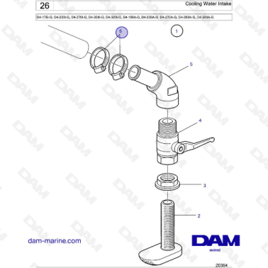 Volvo Penta D4-175I-G / D4-230I-G / D4-270I-G / D4-300I-G / D4-320I-G / D4-150A-G / D4-230A-G / D4-270A-G - Cooling Water