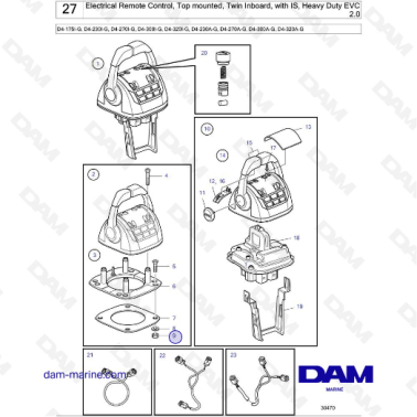Volvo Penta D4-175I-G / D4-230I-G / D4-270I-G / D4-300I-G / D4-320I-G / D4-150A-G / D4-230A-G / D4-270A-G - Electrical Remote