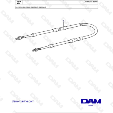 Volvo Penta D4-150A-G / D4-230A-G / D4-270A-G / D4-300A-G - Control Cables