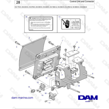 Volvo Penta D4-175I-G / D4-230I-G / D4-270I-G / D4-300I-G / D4-320I-G / D4-230A-G / D4-270A-G / D4-300A-G - Control Unit and