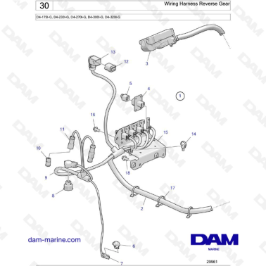 Volvo Penta D4-175I-G / D4-230I-G / D4-270I-G / D4-300I-G / D4-320I-G - Wiring Harness