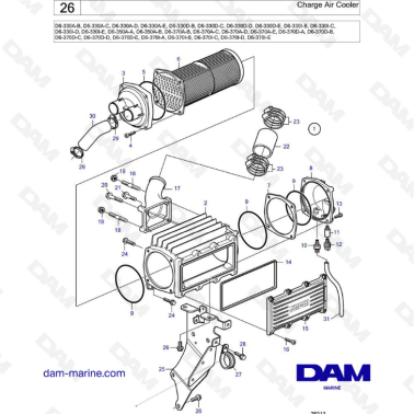Volvo PEnta D6-330 / D6-350 / D6-370 - Charge air cooler