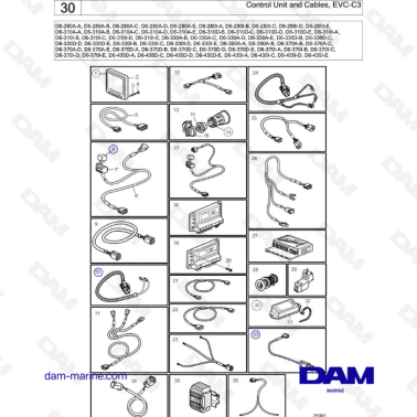 Volvo Penta D6-280 / D6-310 / D6-330 / D6-350 / D6-370 / D6-435 - Control unit & cables