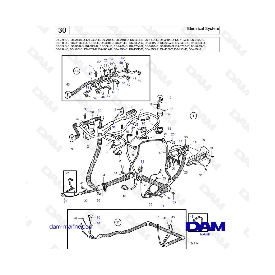 Volvo Penta D6 - Electrical system