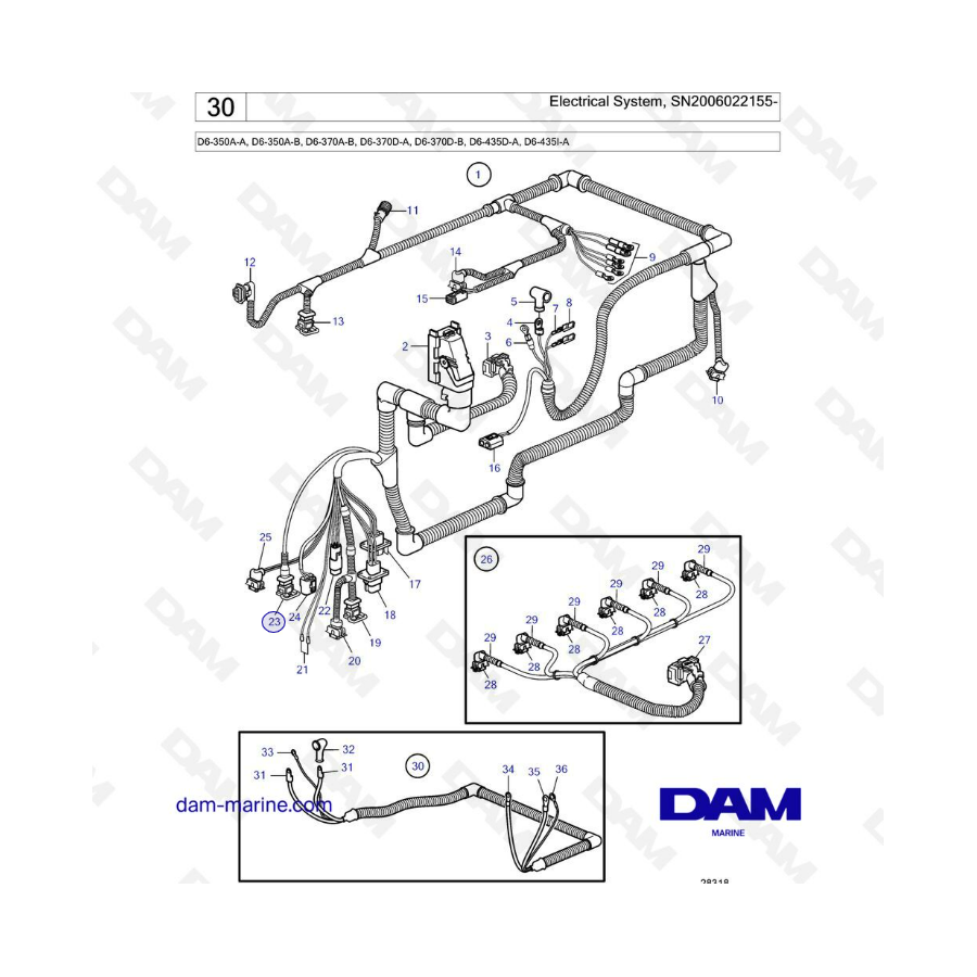 Volvo Penta D6-350 / D6-370 / D6-435 - Electrical system