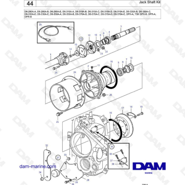 Volvo Penta D6-280 / D6-310 / D6-330 / D6-350 / D6-370 - Jack shaft kit
