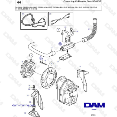 Volvo Penta D6-280 / D6-310 / D6-330 - Connecting kit reverse gear HS63IVE