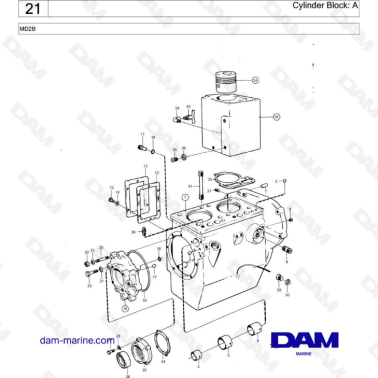 Volvo Penta MD2B - Cylinder block : A