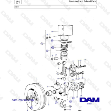 Volvo Penta MD1B - Crankshaft & Related parts