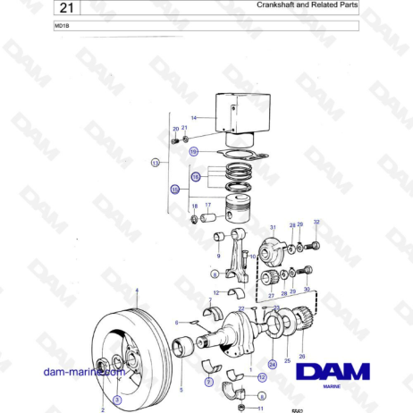 Volvo Penta MD1B - Crankshaft & Related parts