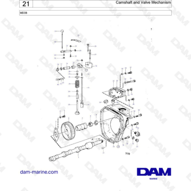 Volvo Penta MD3B - Camashaft & Valve mechanism