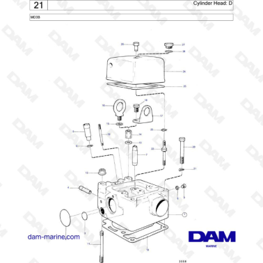Volvo Penta MD3B - Culata: D 