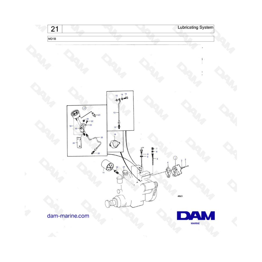 Volvo Penta MD1B - Lubricating system 