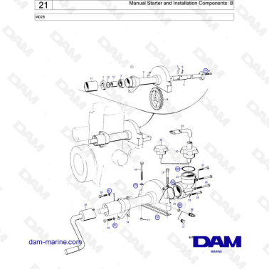 Volvo Penta MD2B - Manual starter & installation components