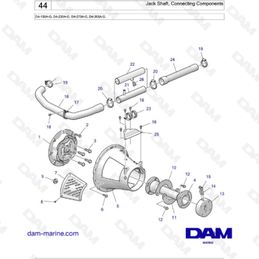 Volvo Penta D4-175I-G / D4-230I-G / D4-270I-G / D4-300I-G / D4-320I-G / D4-150A-G / D4-230A-G / D4-270A-G - Jack Shaft