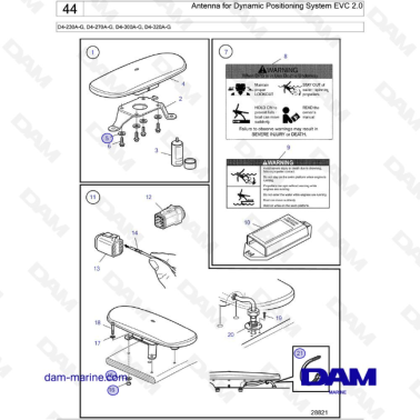 Volvo Penta D4-175I-G / D4-230I-G / D4-270I-G / D4-300I-G / D4-320I-G / D4-150A-G / D4-230A-G / D4-270A-G - Antenna for Dynamic