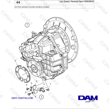 Volvo Penta D4-175I-G / D4-230I-G / D4-270I-G / D4-300I-G / D4-320I-G / D4-150A-G / D4-230A-G / D4-270A-G - Low Speed
