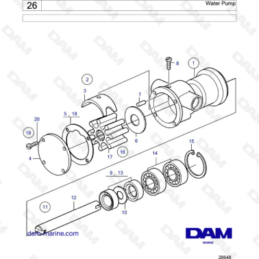 Volvo Penta MD1B / MD2B / MD3B - Water pump