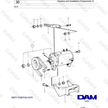 Volvo Penta MD1B - Dynamo & installation components : A