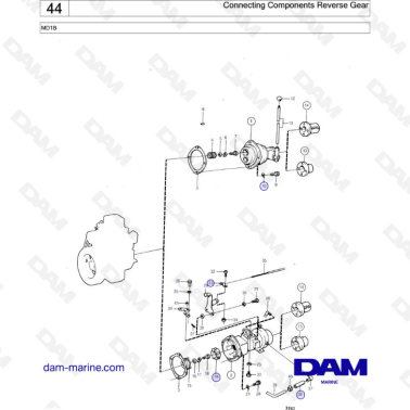 Volvo Penta MD1B - Connecting components, reverse gear