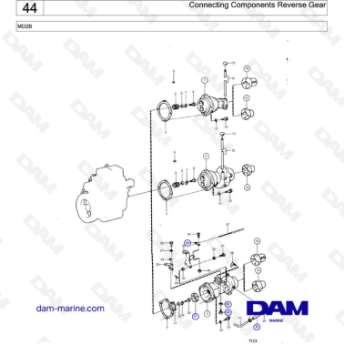 Volvo Penta MD2B - Conencting components reverse gear