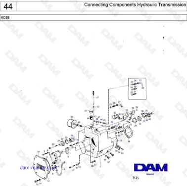 Volvo Penta MD2B - Connecting components hydraulic transmission