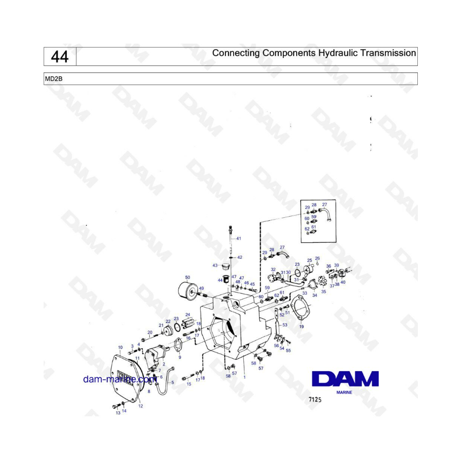 Volvo Penta MD2B - Connecting components hydraulic transmission