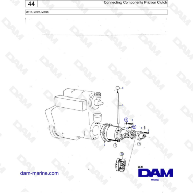 Volvo Penta MD1B / MD2B / MD3B - Connecting components, friction clutch