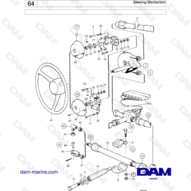 Volvo Penta MD1B / MD2B / MD3B - Steering mechanism