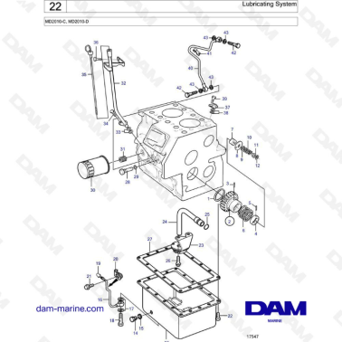 Volvo Penta MD2010-C / MD2010-D - Lubricating system