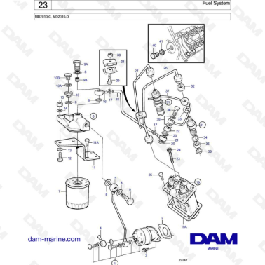 Volvo Penta MD2010-C / MD2010-D - Fuel system