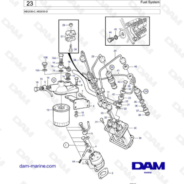 Volvo Penta MD2030-C / MD2030-D - Fuel system