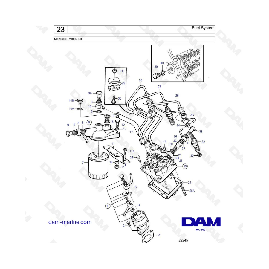 Volvo Penta MD2040-C / MD2040-D - Fuel system