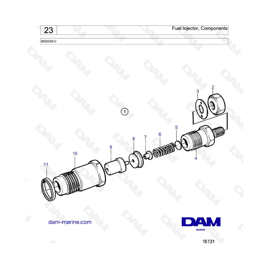 Volvo Penta MD2030-C - Fuel injector components Volvo Penta MD2030-C - Fuel injector components