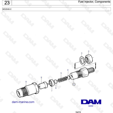 Volvo Penta MD2040-C - Fuel injector, components