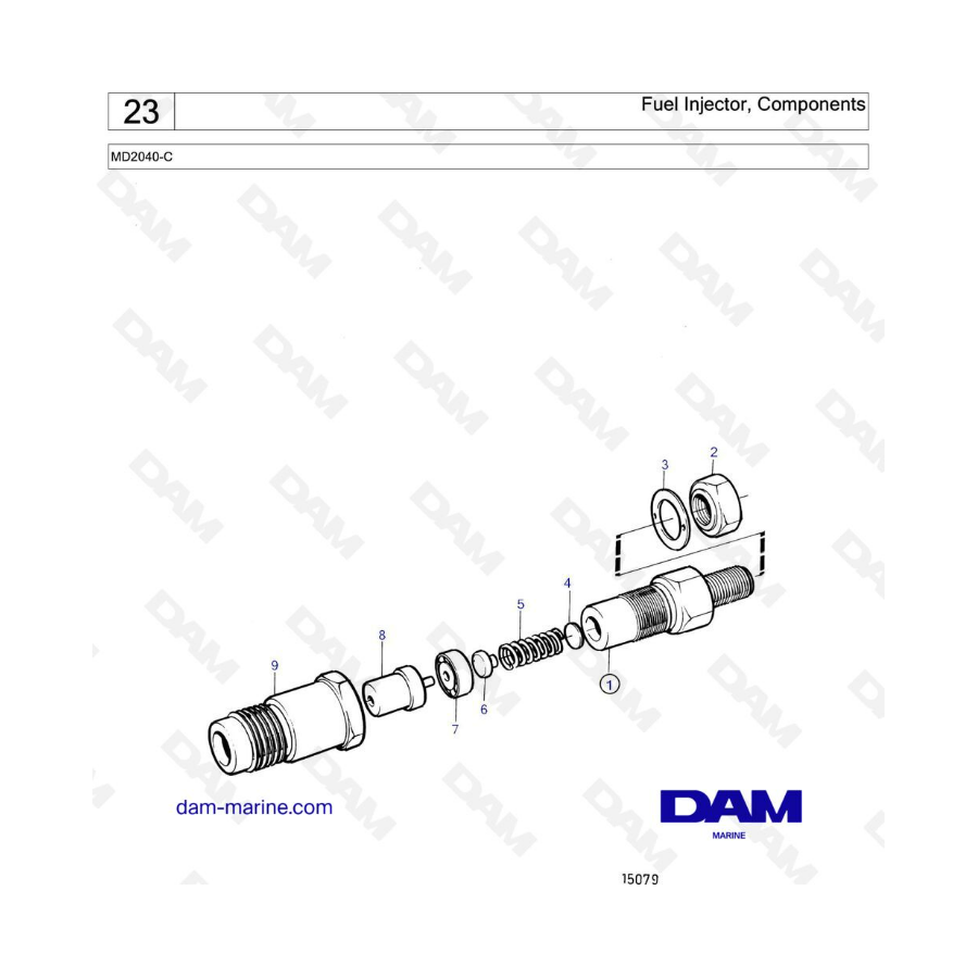 Volvo Penta MD2040-C - Fuel injector, components