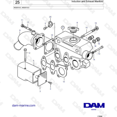 Volvo Penta MD2010-C / MD2010-D - Induction & Exhaust manifold