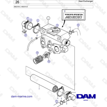 Volvo Penta MD2010-C / MD2010-D - Heat exchanger