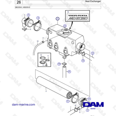 Volvo Penta MD2030-C / MD2030-D - Heat exchanger