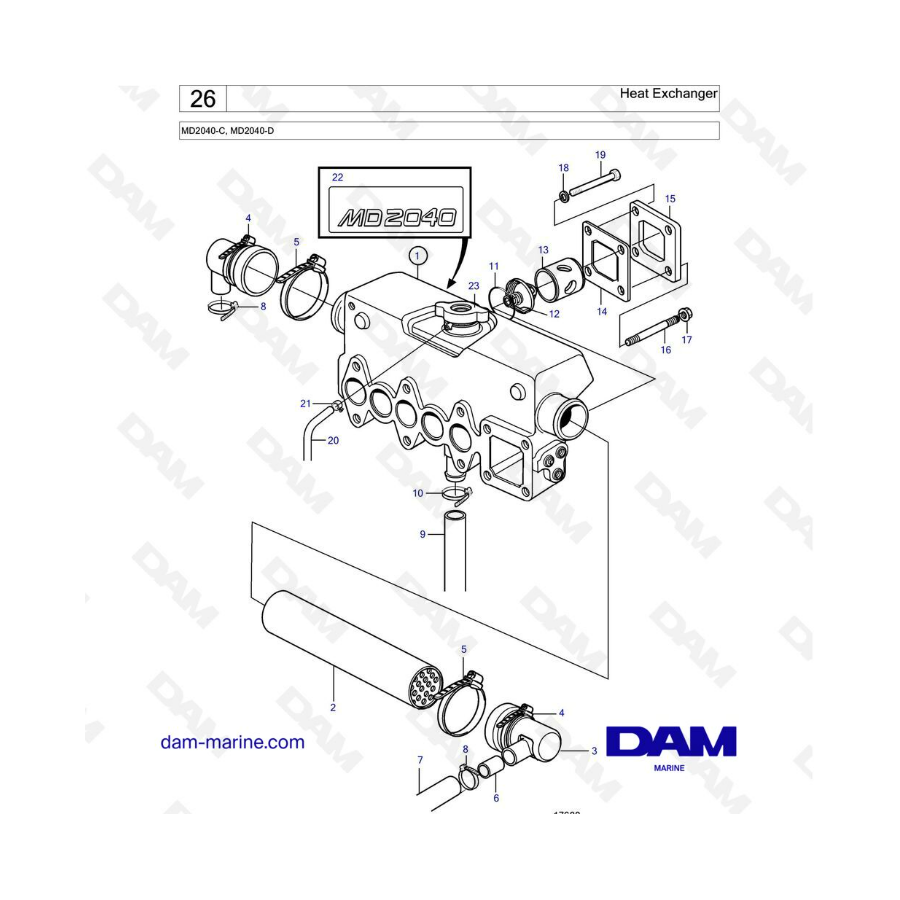 Volvo Penta MD2040-C / MD2040-D - Heat exchanger