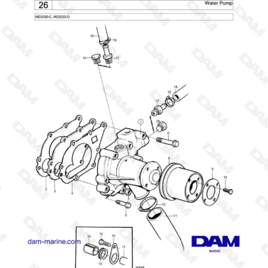 Volvo Penta MD2020-C / MD2020-D - Water pump