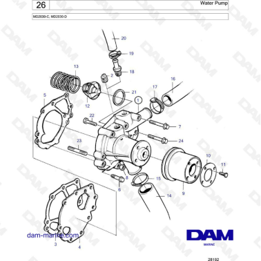 Volvo Penta MD2030-C / MD2030-D - Water pump