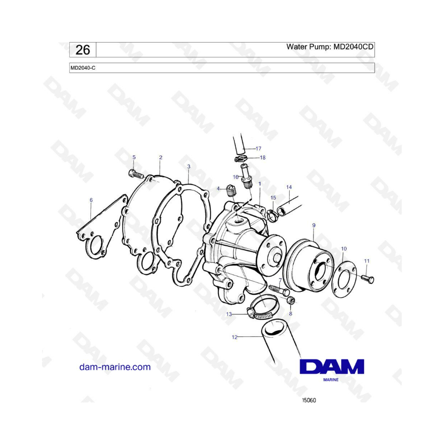 Volvo Penta MD2040-C - Bomba de agua: MD2040CD 