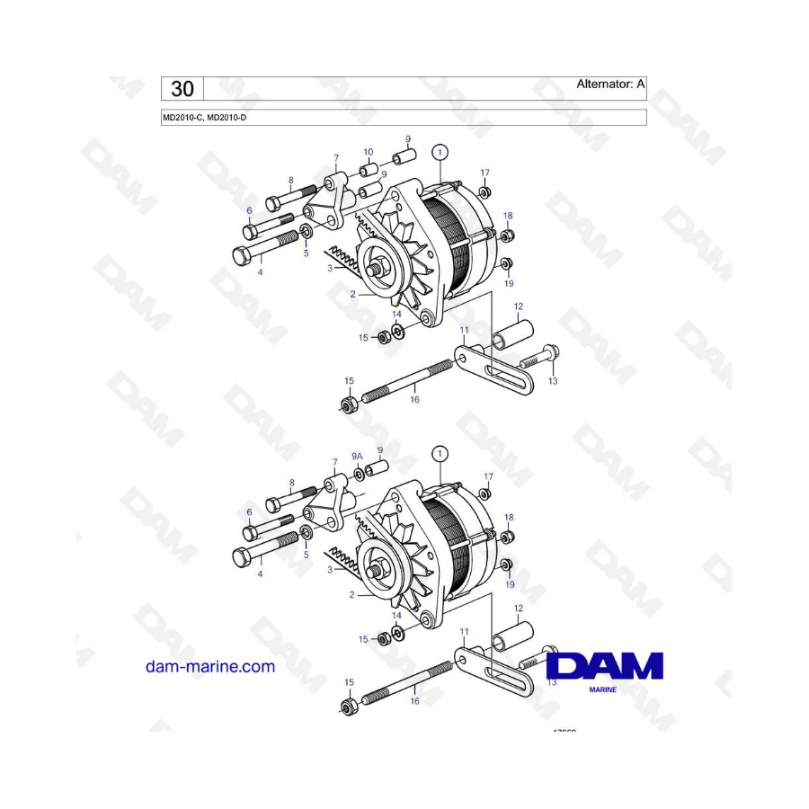 Volvo Penta MD2010-C / MD2010-D - Alternator 