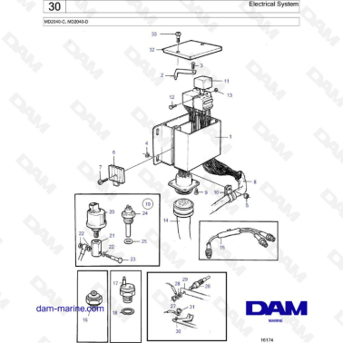 Volvo Penta MD2040-C / MD2040-D - Electrical system