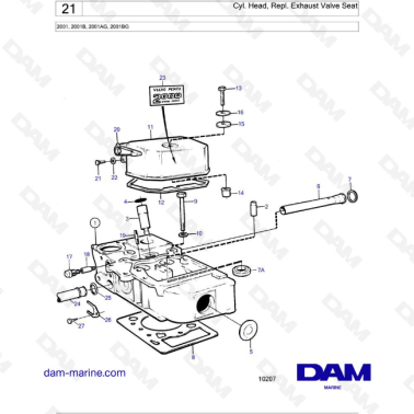 Volvo Penta 2001 - Cyl. Head, Repl. Exhaust Valve Seat