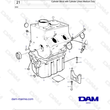 Volvo Penta 2002 - Cylinder Block with Cylinder Liners Medium Duty