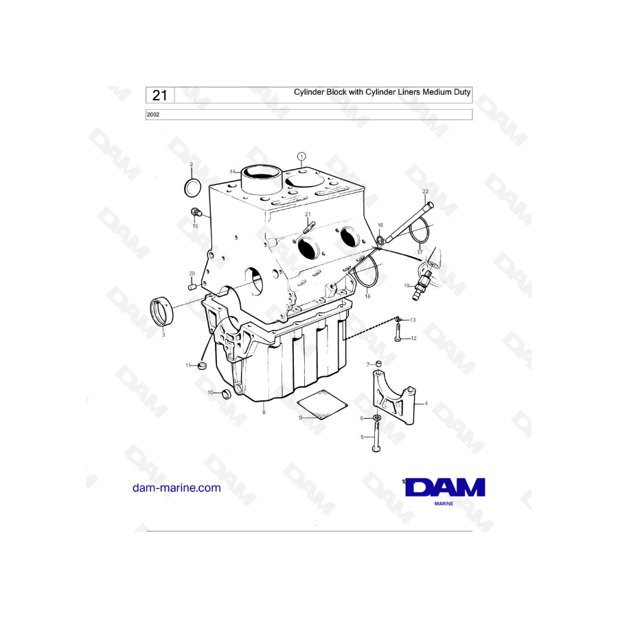 Volvo Penta 2002 - Bloque de cilindros con camisas de cilindros para servicio mediano