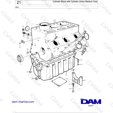 Volvo Penta 2003 - Cylinder Block with Cylinder Liners Medium Duty