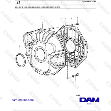 Volvo Penta 2001 / 2002 / 2003 / 2003T - Flywheel Cover